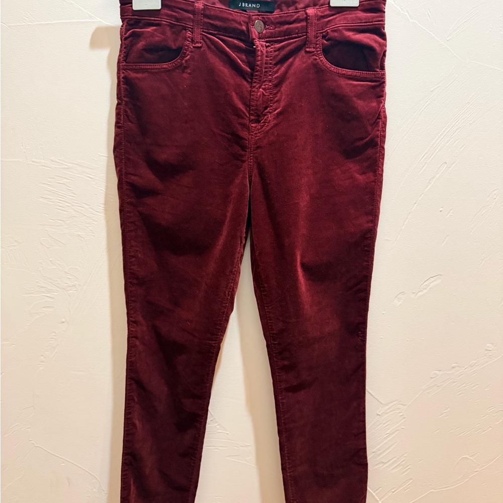 J Brand Oxblood Maria High Rise pants